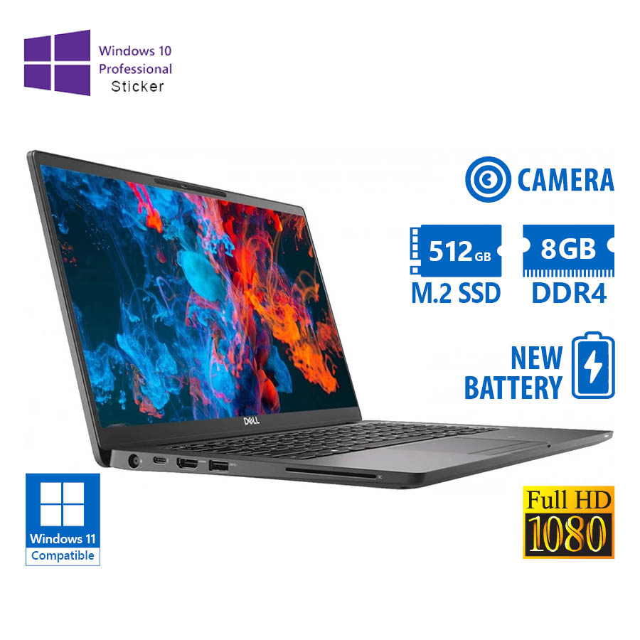 Dell (A-) Latitude 7400 i5-8365U/14``FHD/8GB DDR4/512GB M.2 SSD/No ODD/Camera/New Battery/10P Grade