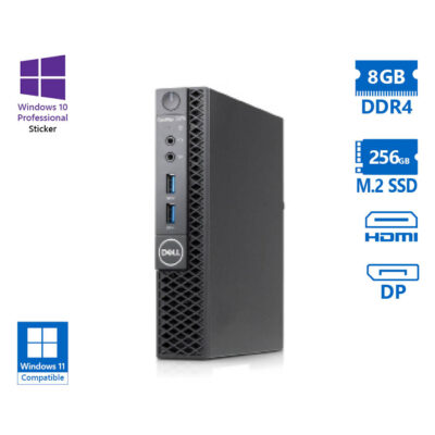 Dell Optiplex 3070 DM i5-9500T/8GB DDR4/256GB M.2 SSD/No ODD/10P Grade A Refurbished PC