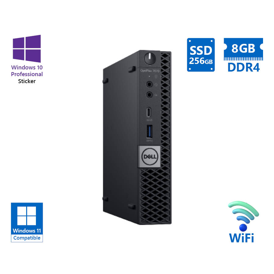 Dell Optiplex 7070 DM WiFi i5-9500T/8GB DDR4/256GB SSD/No ODD/10P Grade A Refurbished PC