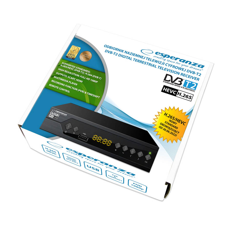Esperanza αποκωδικοποιητής DVB-T2 H.265/HEVC EV106R - Image 4