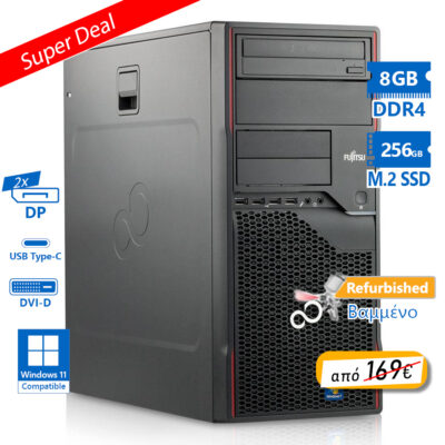 Fujitsu P958 Tower i5-8500/8GB DDR4/256GB M.2 SSD/No ODD/Grade A+ Refurbished PC