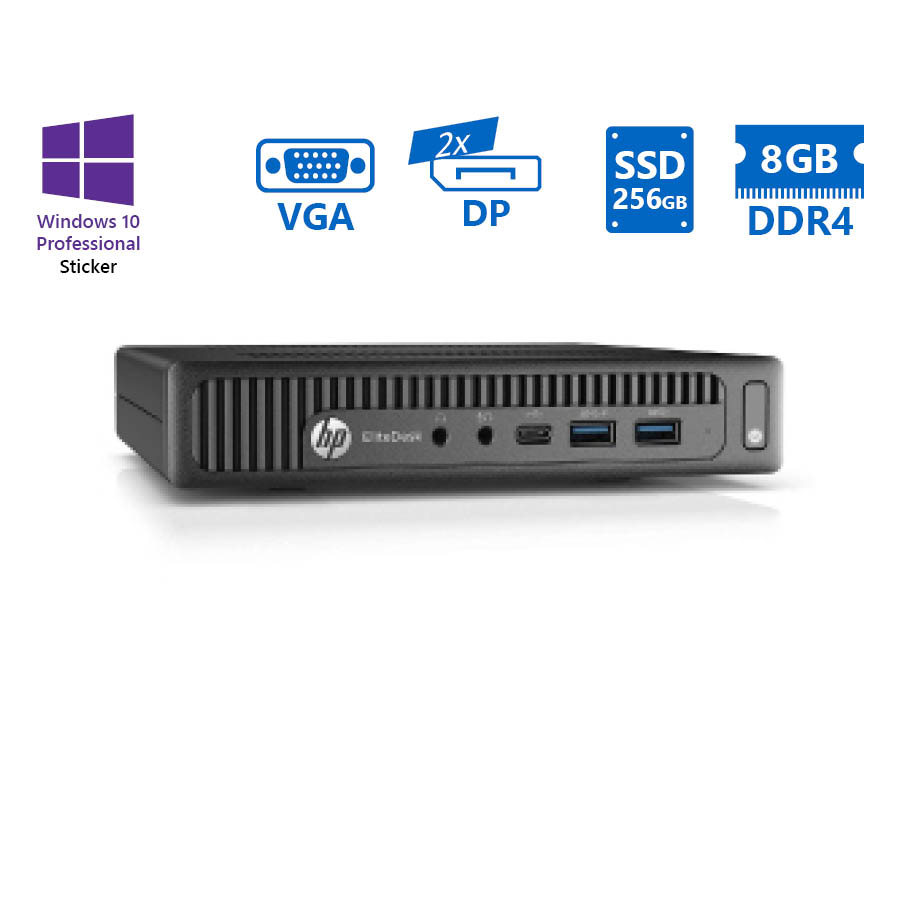 HP EliteDesk 800G2 DM i5-6500T/8GB DDR4/256GB SSD/No ODD/10P Grade A Refurbished PC