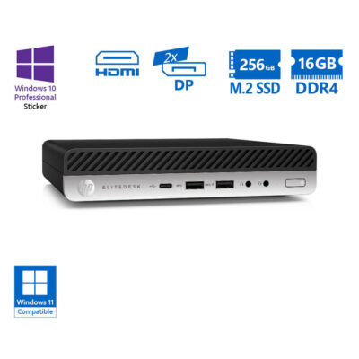 HP EliteDesk 800G4 DM i7-8700/16GB DDR4/256GB M.2 SSD/No ODD/10P Grade A Refurbished PC