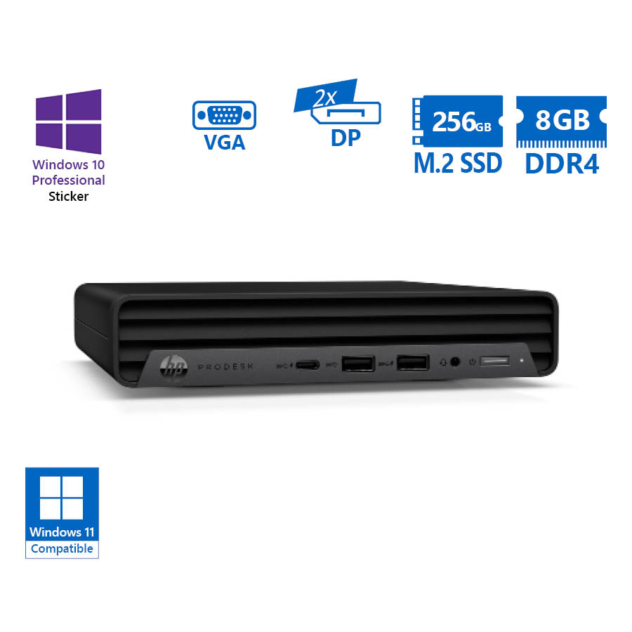 HP ProDesk 400G6 DM i5-10500T/8GB DDR4/256GB M.2 SSD/No ODD/10P Grade A Refurbished PC