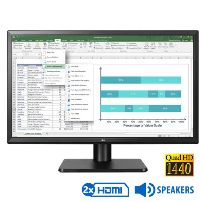 Used (A-) Monitor 27QD58P-B/LG/27\"QHD/2560x1440/Wide/Black/w/Speakers/Grade A-/DP & 2x HDMI