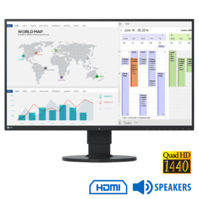 Used (A-) Monitor FlexScan EV2750 Q-LED/Eizo/27``QHD/2560x1440/Wide/Black/w/Speakers/Grade A-/DVI-D