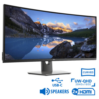 Used Monitor UltraSharp U3818DW Curved/Dell/38``UW-QHD/3840x1600/Black/w/Speakers/DP & 2xHDMI & USB