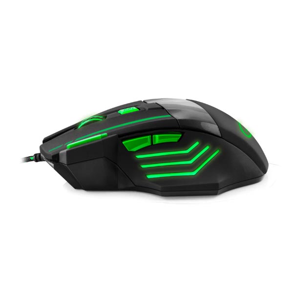 Wolf Gaming mouse ενσύρματο μαύρο/πράσινο 7 Keys 2400dpi EGM201 - Image 3