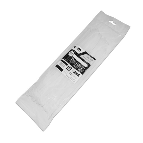 Δεματικά καλωδίων Λευκά 3.6 x 200mm 100τεμ/Συσκ COM - Image 2