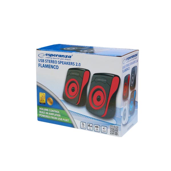 Ηχείο 2.0 USB Μαύρο/Κόκκινο EP140KR - Image 2
