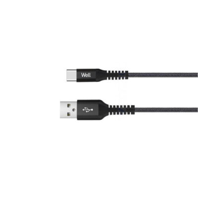 Καλώδιο USB 2.0 σε Type-C Φόρτισης - Data 1m 5A Μαύρο Well CABLE-USB/USBC-1BK501-WL
