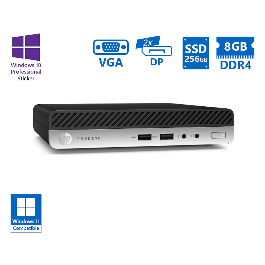 HP ProDesk 400G4 DM i5-8500T/8GB DDR4/256GB SSD/No ODD/10P Grade A Refurbished PC