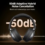 QCY H3 PRO Headset Purple Hi-Res Audio V5.4 Bluetooth ANC LDAC/AAC/SBC Call Noise Canc. 40mm driv - Image 2