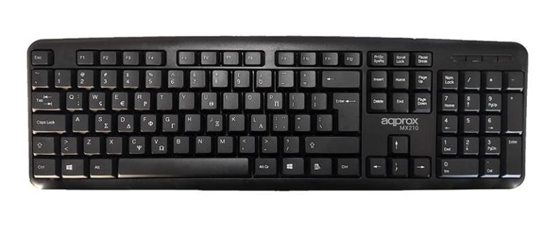 APPROX ΠΛΗΚΤΡΟΛΟΓΙΟ USB MK210 BLACK GREEK