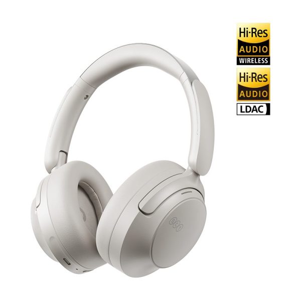QCY H3S Headphones White - Type-C & Bluetooth 6.0 ANC iOS/Android Call Noise Cancelling Headset102h