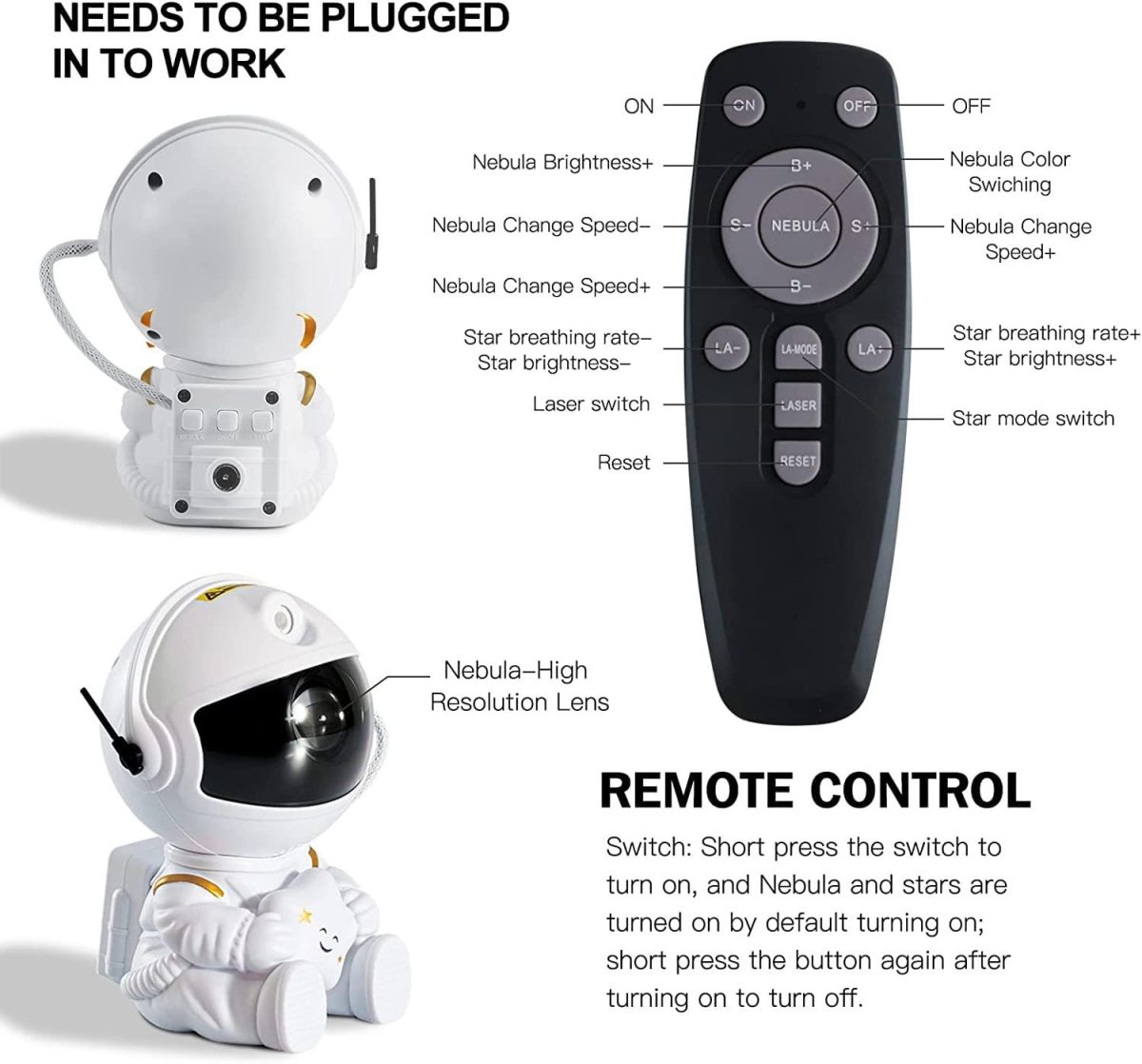 XO CF4 mini Astronaut Sky Projection Lamp - Image 3
