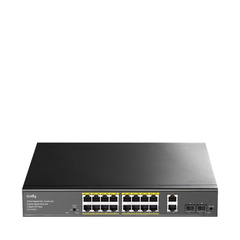 CUDY GS1018PS2 16-PORT GIGABIT PoE+ SWITCH +2 UPLINK GIGABIT PORT + 2 GIGABIT SFP PORTS