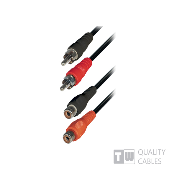 3M M/F 2RCA Plug To 2RCA Jack Nickel