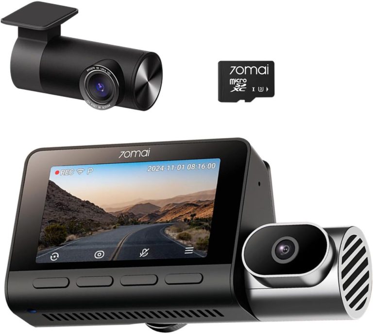 70mai Dash Cam 4K T800 & 4k Rear Cam. & 256GB SD 3-Channel w/ Dual 4K
