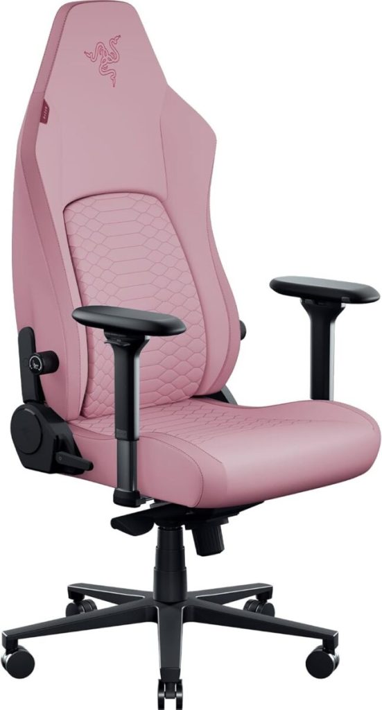 Razer Iskur V2 NewGen Quartz - Lumbar Support - Leather with CoolTouch - Steel Frame - 136 kg