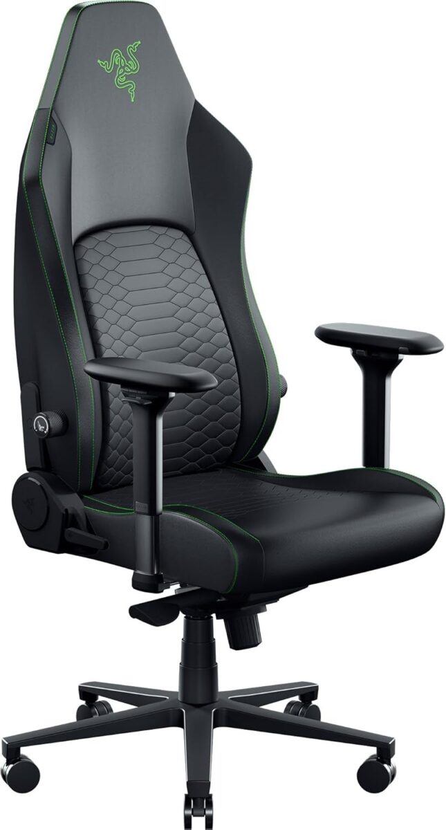 Razer Iskur V2 NewGen Black - Lumbar Support - Leather with CoolTouch - Steel Frame - 136 kg