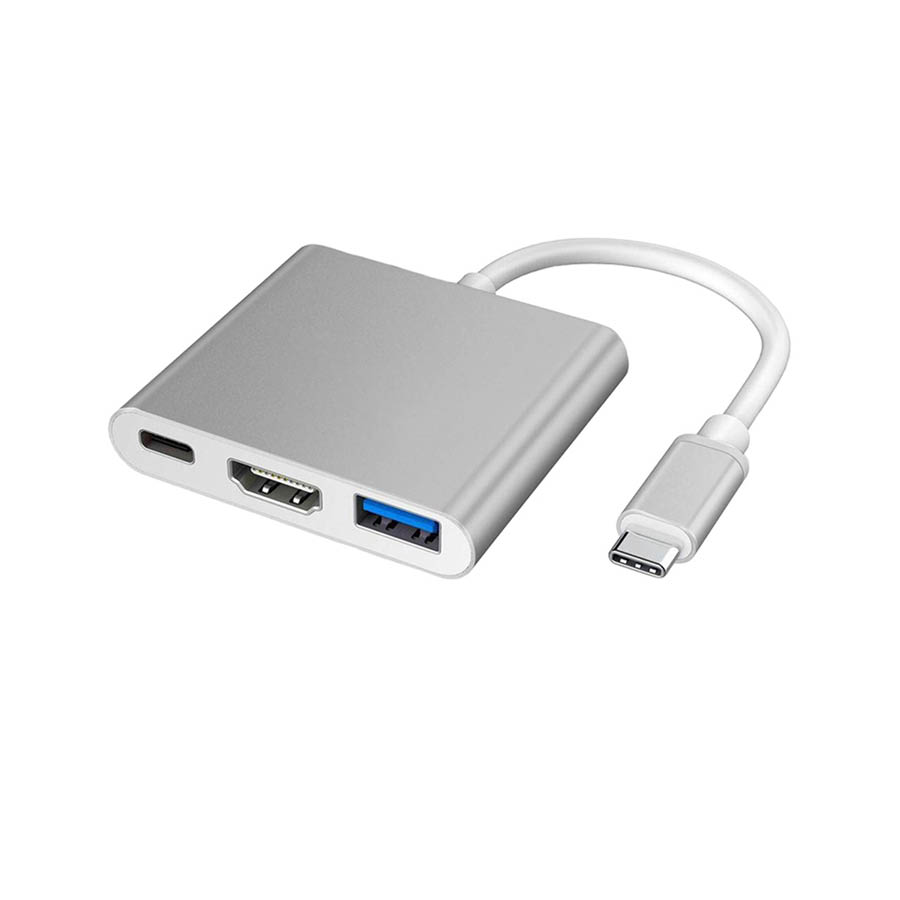 Adaptor USB Type-C 3 in 1/USB 3.0/HDMI/Type-C 3W1 Adaptor USB Type-C 3 in 1/USB 3.0/HDMI/Type-C 3W1