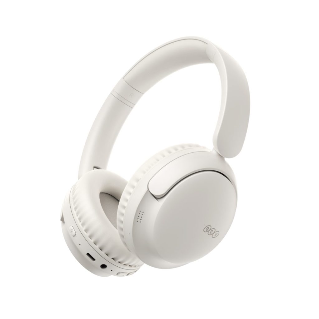 QCY H2S Lite Headphones White - Type-C & Bluetooth Clear Call ENC iOS/Android 60hours 10m 40mm