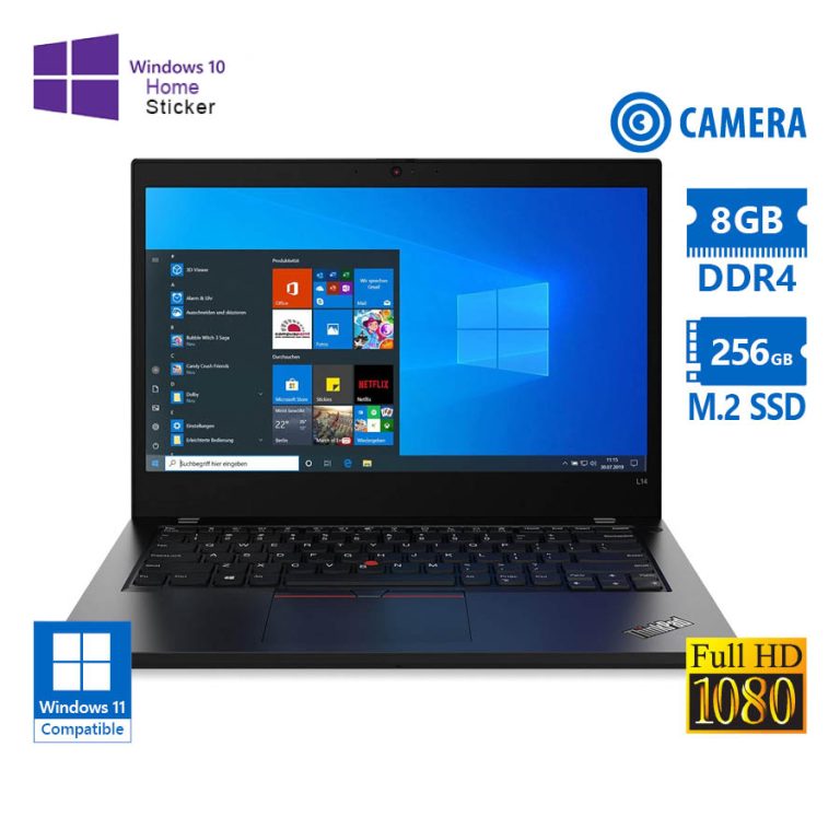 Lenovo (A-) ThinkPad T14 Gen 1 i5-10310U/14”FHD/8GB DDR4/256GB M.2 SSD/No ODD/Camera/10H Grade A- Re