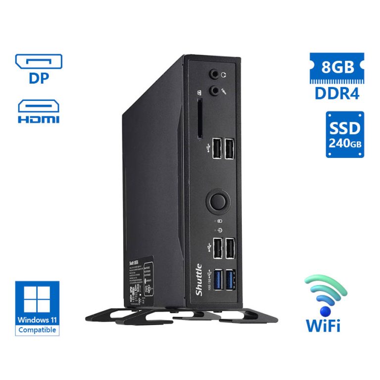 Shuttle DS10U Tiny WiFi i5-8265U/8GB DDR4/240GB SSD/No ODD/Grade A Refurbished PC