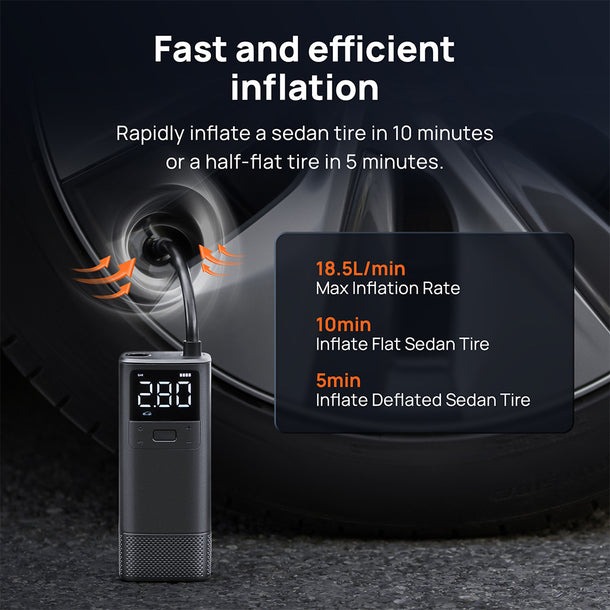 5L/min 28mi - 2x 2.500mAh batteries
