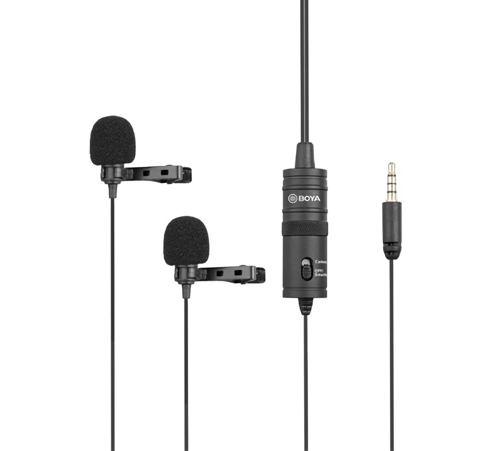 BOYA BY-M1DM wired mic Dual Lavalier Microphone BOYA BY-M1DM wired mic Dual Lavalier Microphone