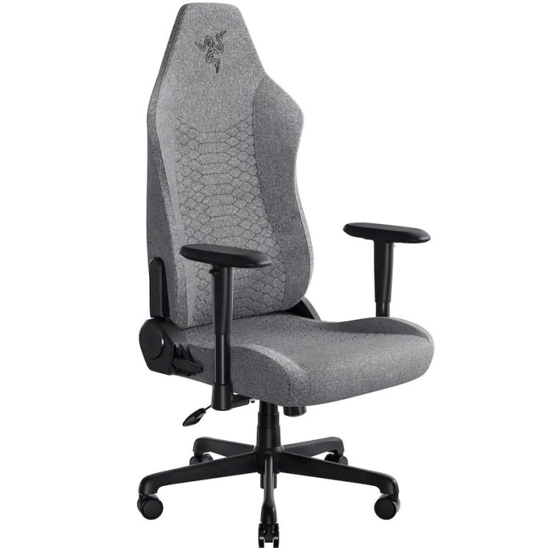 Razer ISKUR V2 X – Light Gray – Gaming Chair – Lumbar Curve – Plus Fabric