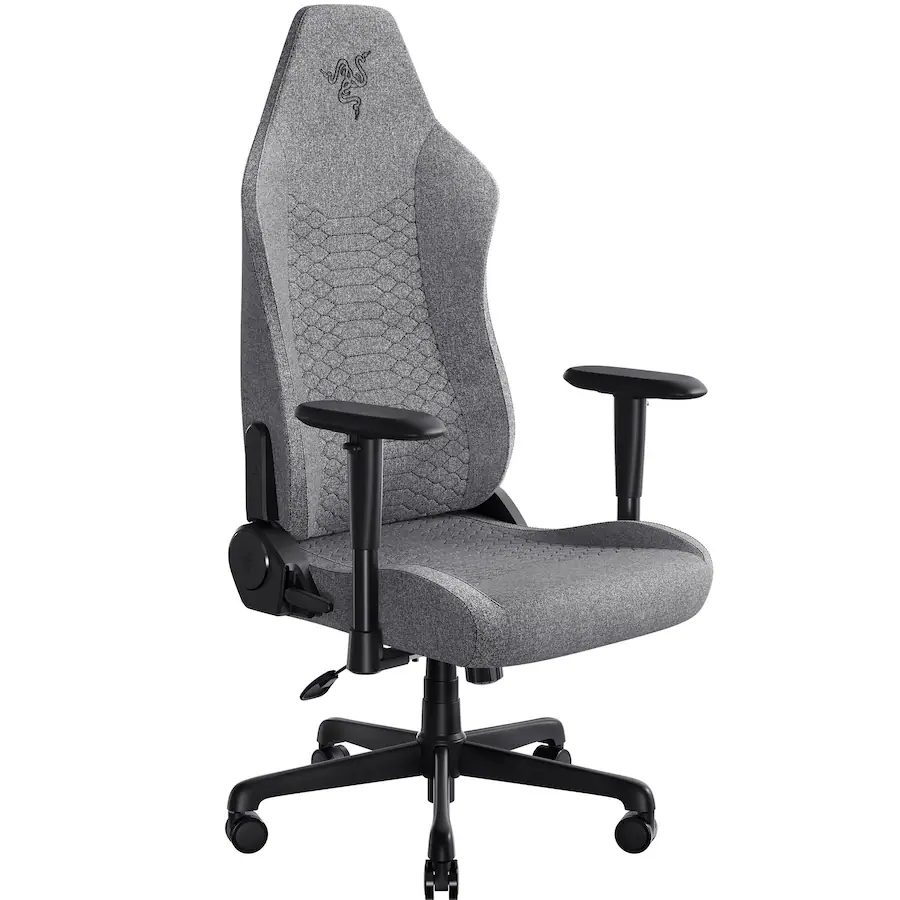 Razer ISKUR V2 X – Light Gray – Gaming Chair – Lumbar Curve – Plus Fabric