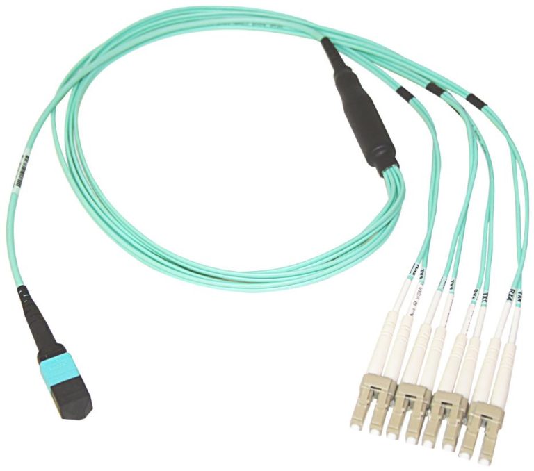 STOK-HY3M-00-A01 Multimode Fiber Optic 50 µm 3M OM3 MTP - 4 LC Duplex NEW