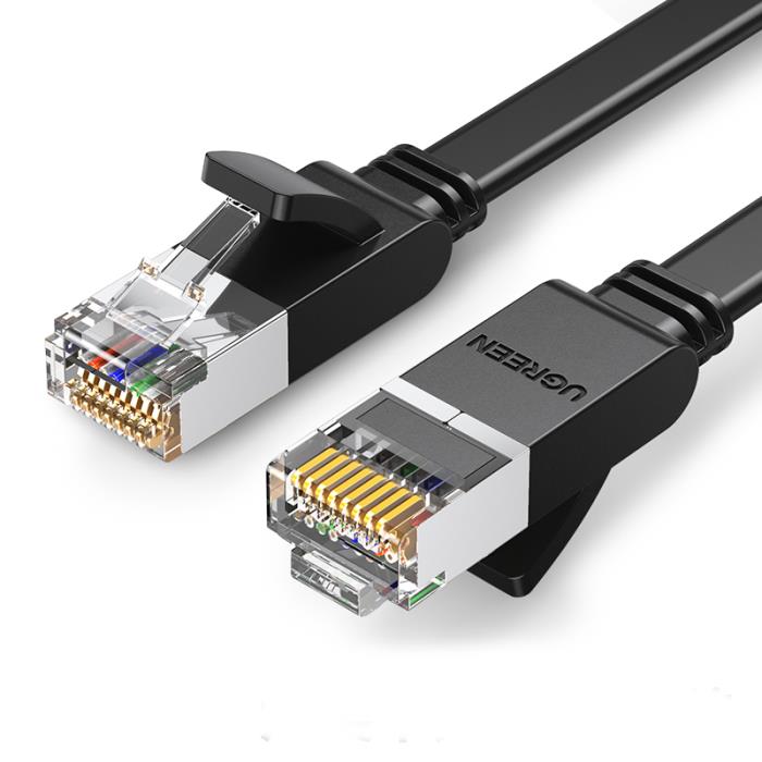 Καλώδιο Δικτύου UTP CAT6 UGREEN NW101 50183 0.5m Flat Pure Copper Μαύρο - Repairland