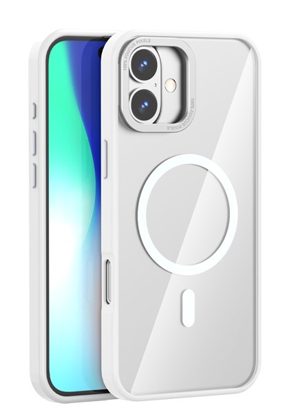 XO K30 iP 16 plus/15 plus 6.7" TPU Ακρυλική Θήκη με Ενσωματομένο Μαγνήτη Λευκό XO