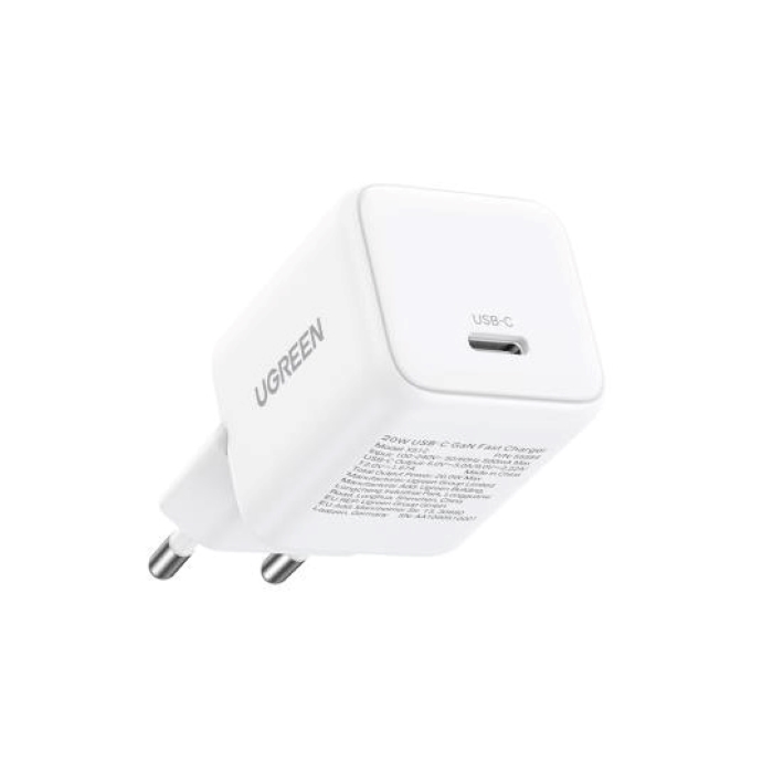Φορτιστής Σπιτιού GaN PD 20W UGREEN X512 55554 1 Θέσης Λευκό - Repairland