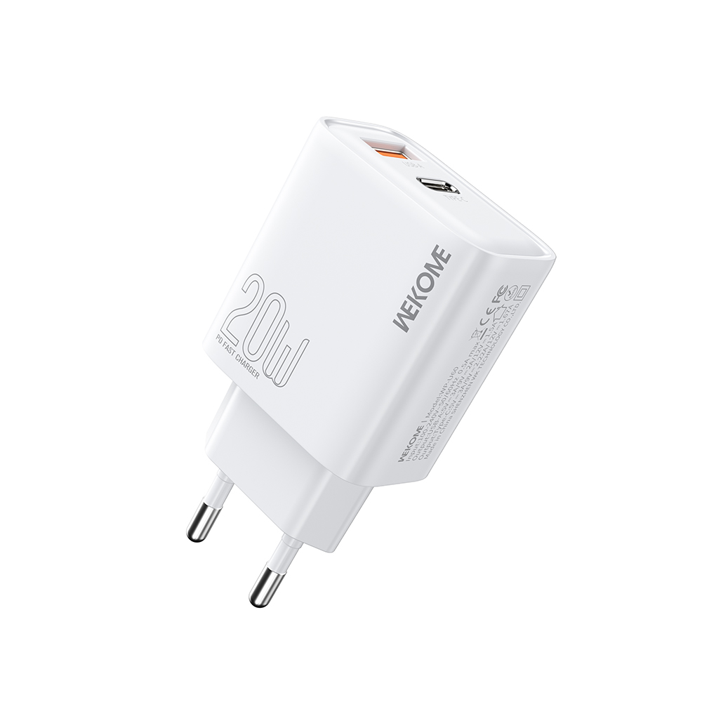 Φορτιστής Σπιτιού PD 20W WK WP-U60 2 Θέσεων Λευκό - Repairland