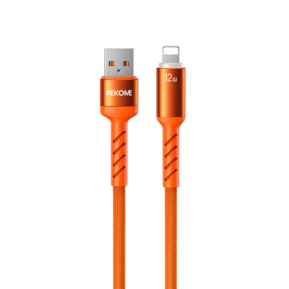 Καλώδιο Φόρτισης με LED WK WDC-C13i USB σε Lightning 1.2m Πορτοκαλί - Repairland