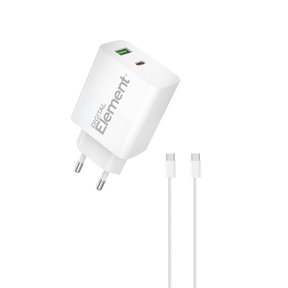 Φορτιστής Σπιτιού GaN PD 45W Element CH-350 2 Θέσεων