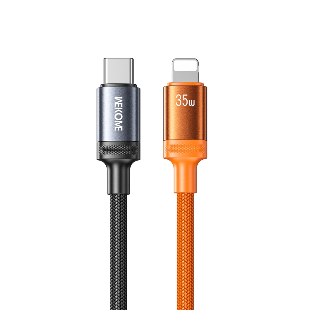 Καλώδιο Φόρτισης WK WDC-C19 USB-C to Lightning PD 35W 1.2m Μαύρο-Πορτοκαλί - Repairland