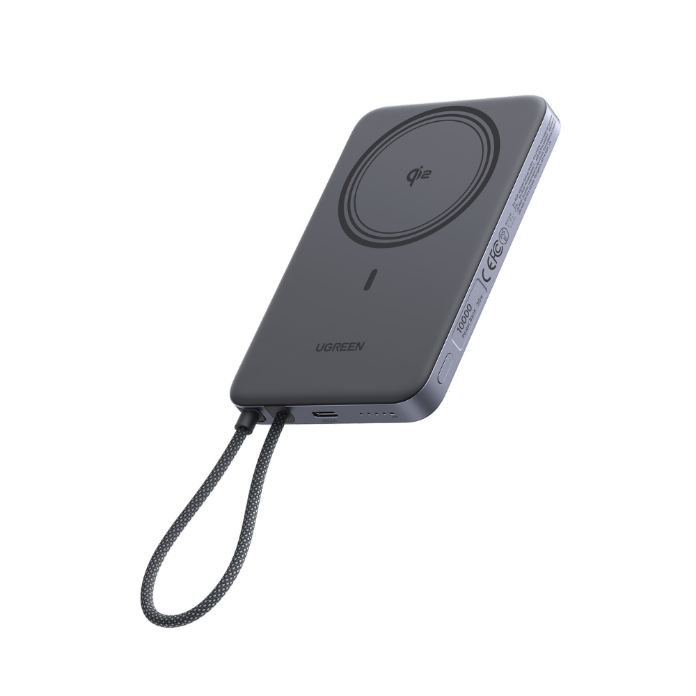 Power Bank 10000mAh 30W Qi2 UGREEN PB570 75982B με Ασύρματη Φόρτιση Magnetic και καλώδιο USB-C Μαύρο - Repairland