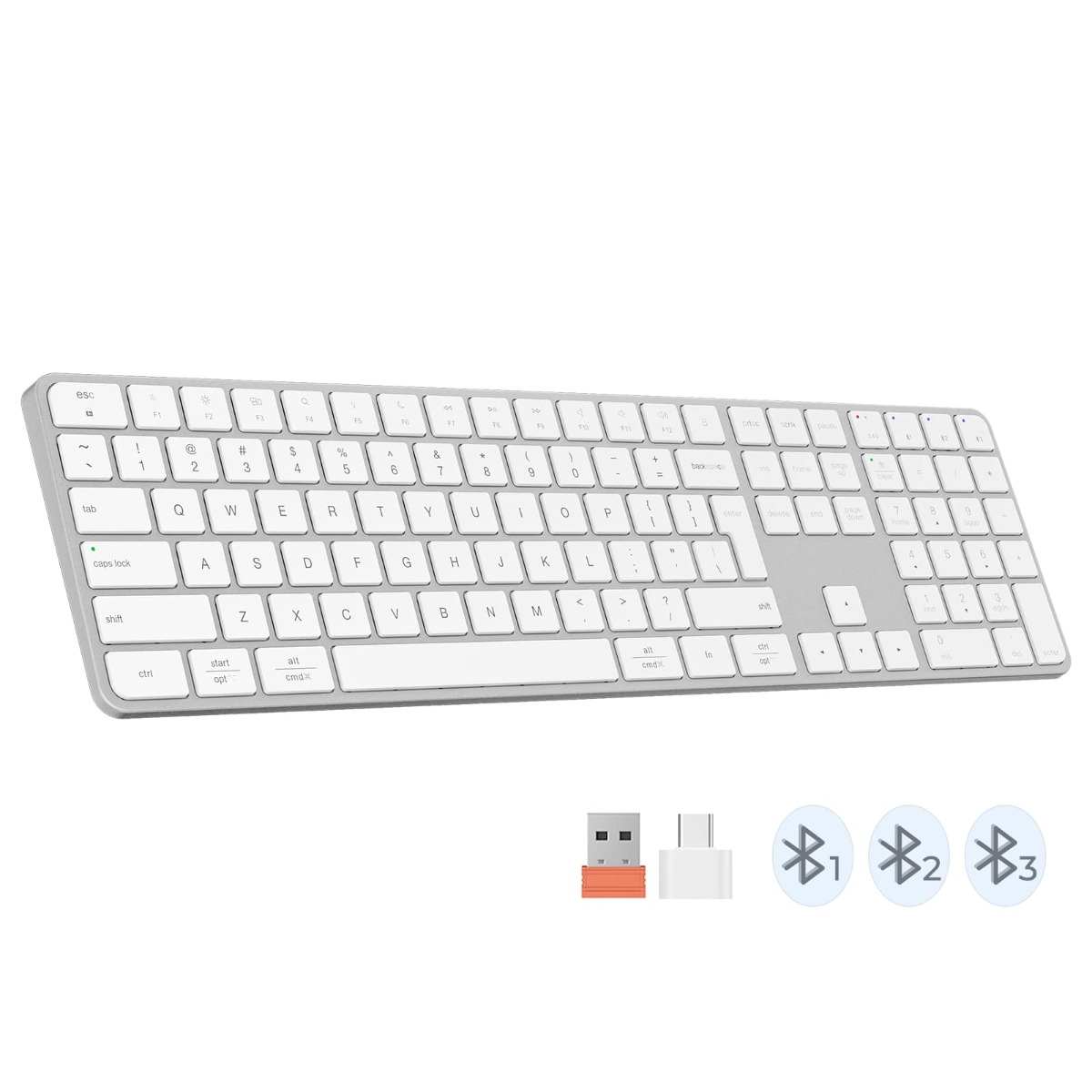 Meetion MT-K230MW 2.4G+Bluetooth Πληκτρολόγιο Λευκό US Meetion