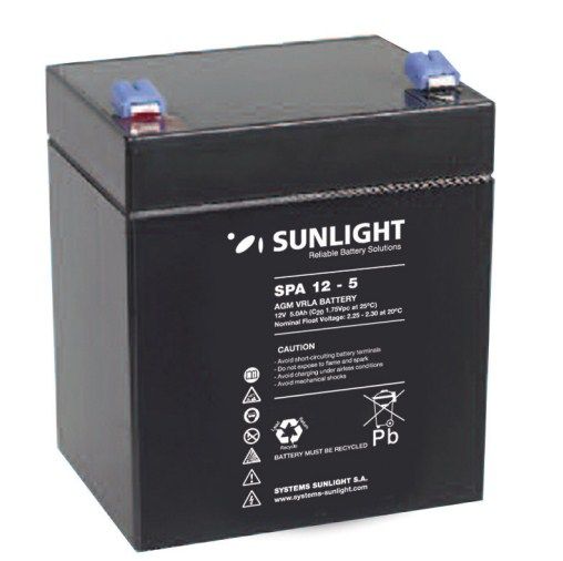 Sunlight Μολύβδου 12V 5A Τετράγωνη 6.3 για UPS(F2) Sunlight