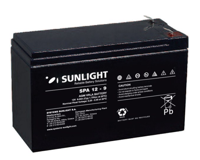 Sunlight Μολύβδου 12V 9A για UPS Sunlight