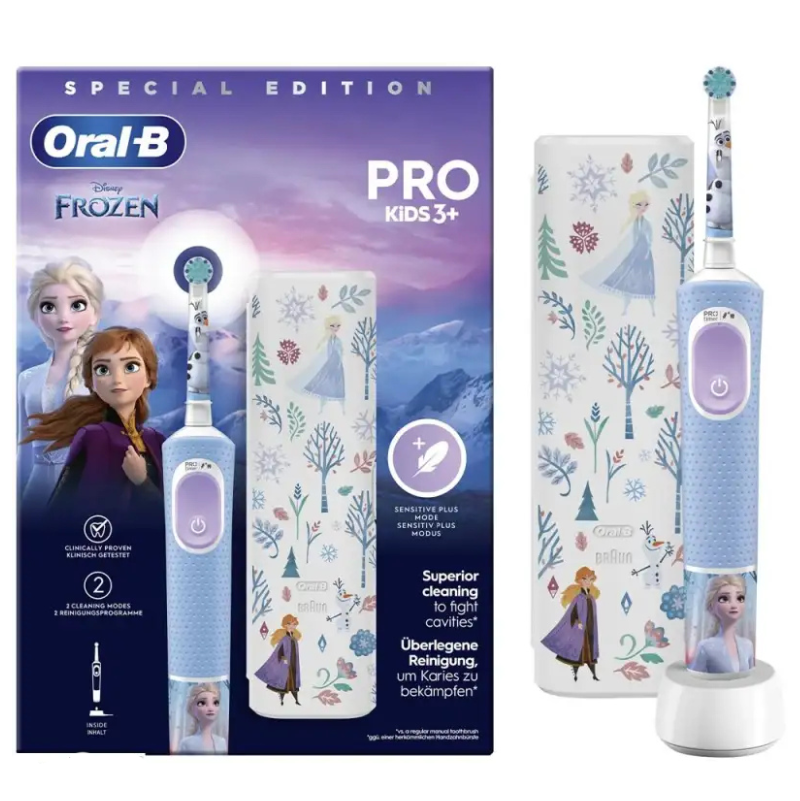 Oral-B Vitality Pro Παιδική Ηλεκτρική Οδοντόβουρτσα με Χρονόμετρο Frozen για 3+ Χρονών & Θήκη Ταξιδιού Oral-B