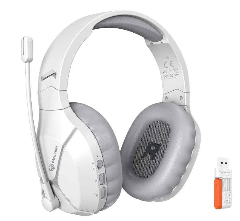 Meetion BTH011 2.4G Bluetooth Gaming Ακουστικά Λευκό Meetion