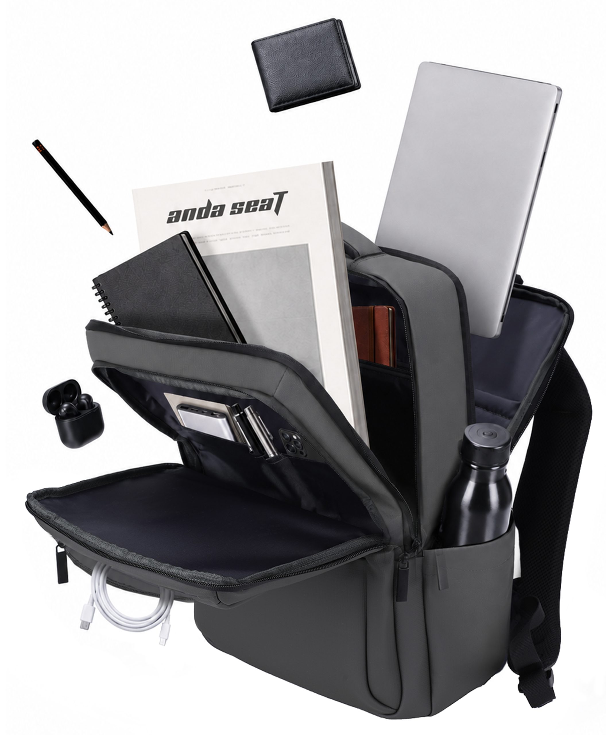 ANDA SEAT Backpack PROLINE 16"" 42x30x15cm DARK GREY ANDA SEAT
