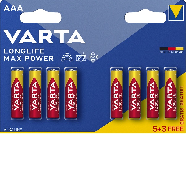 Μπαταρία Varta Longlife Max Power Αλκαλική Mignon AAA B5+3 Varta
