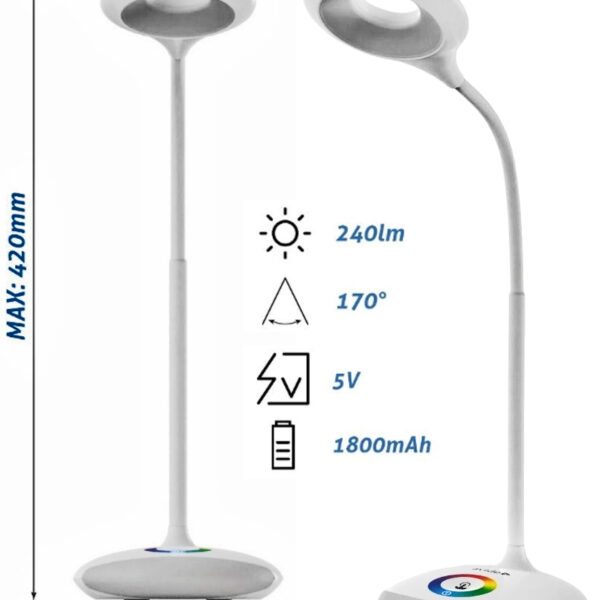 Avide LED Φωτιστικό Γραφείου RGB Άσπρο 4W Avide